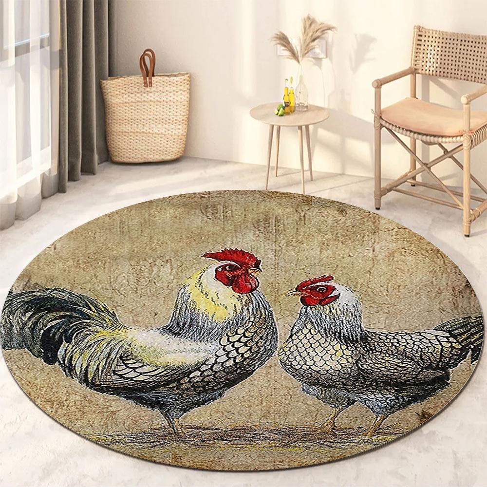 Round Living Room Carpet Thickening Bedroom Study Non-slip Floor Mats Office Circular Chair Rugs Machine Washable