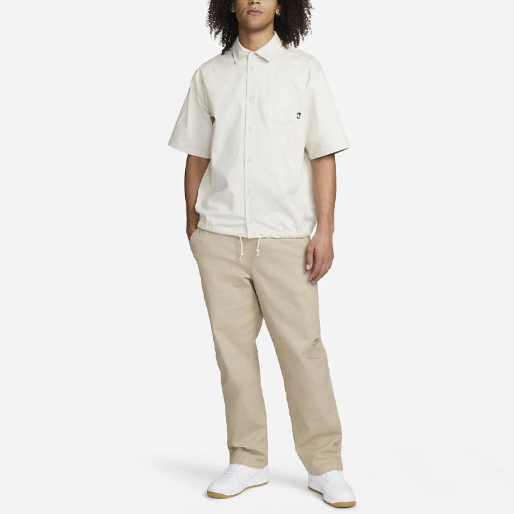 Nike Solid Color Logo Print Polo Shirt Men Tops White DX0898-104