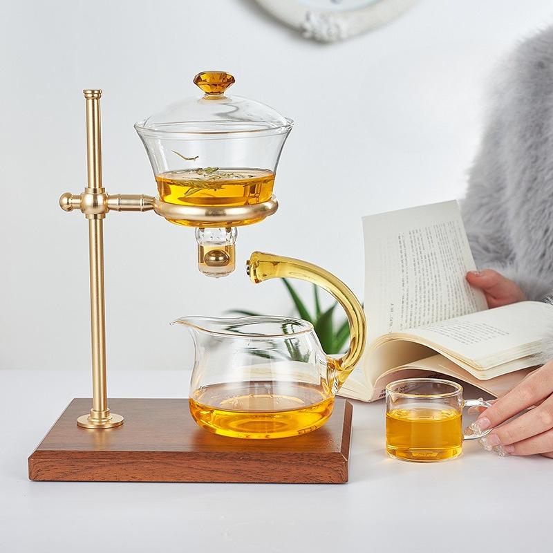 Automatic tea set high borosilicate glass automatic kung fu tea set creative lazy tea maker teapot tea leak