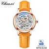 Orologio Meccanico Automatico da Polso da Donna di Lusso con Strass, Design Svuotato, Cinturino in Pelle, Alta Qualità, Moda, Business