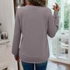 Women's Fashionable Casual Round Neck Solid Color Long Sleeve Top