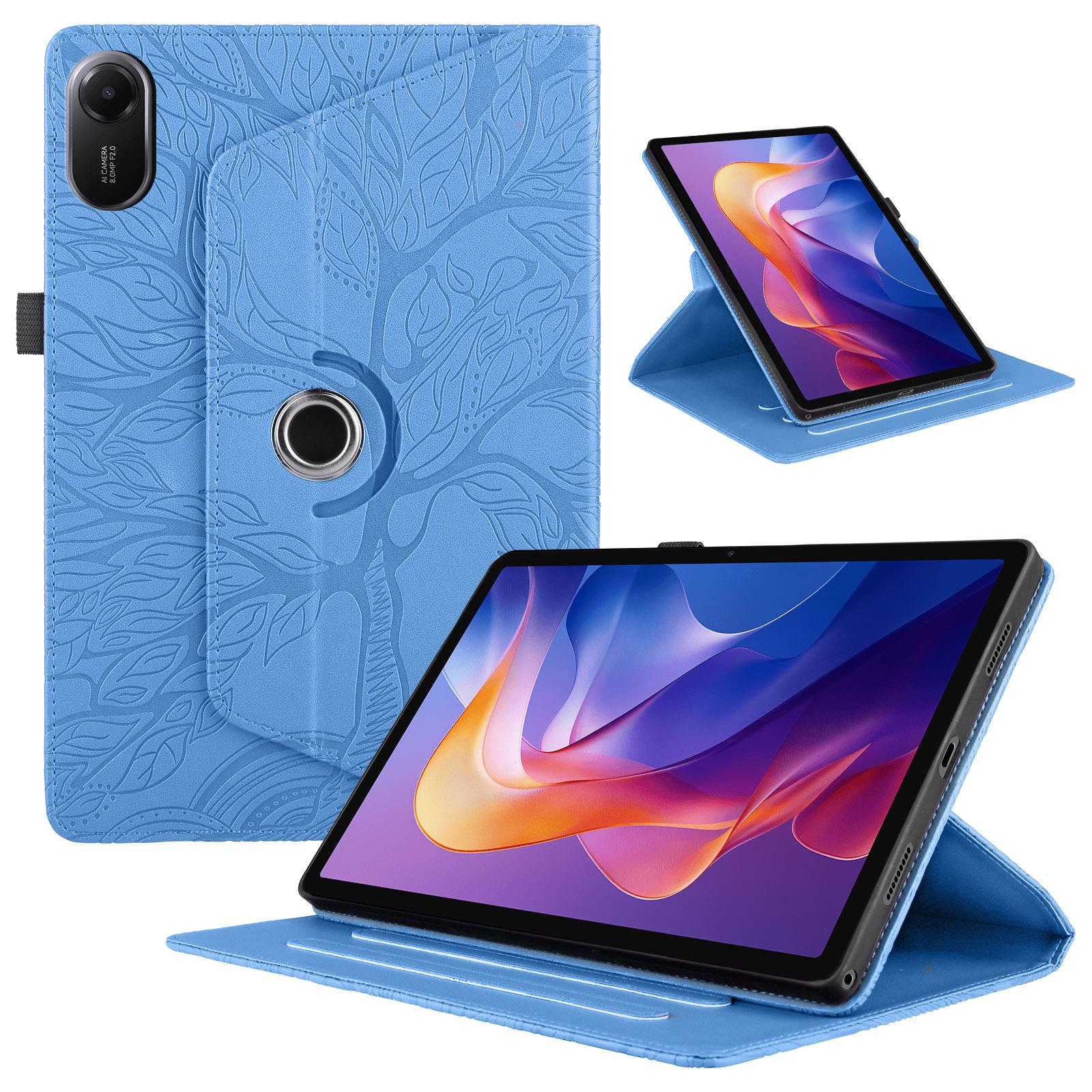 Чехол-книжка с подставкой и функцией Wake/Sleep для Xiaomi Redmi Pad 2 Pad2 11 дюймов 2025, поворотный на 360°, тиснение  Древо жизни , кожаный Redmi Pad2 11 2025 синий