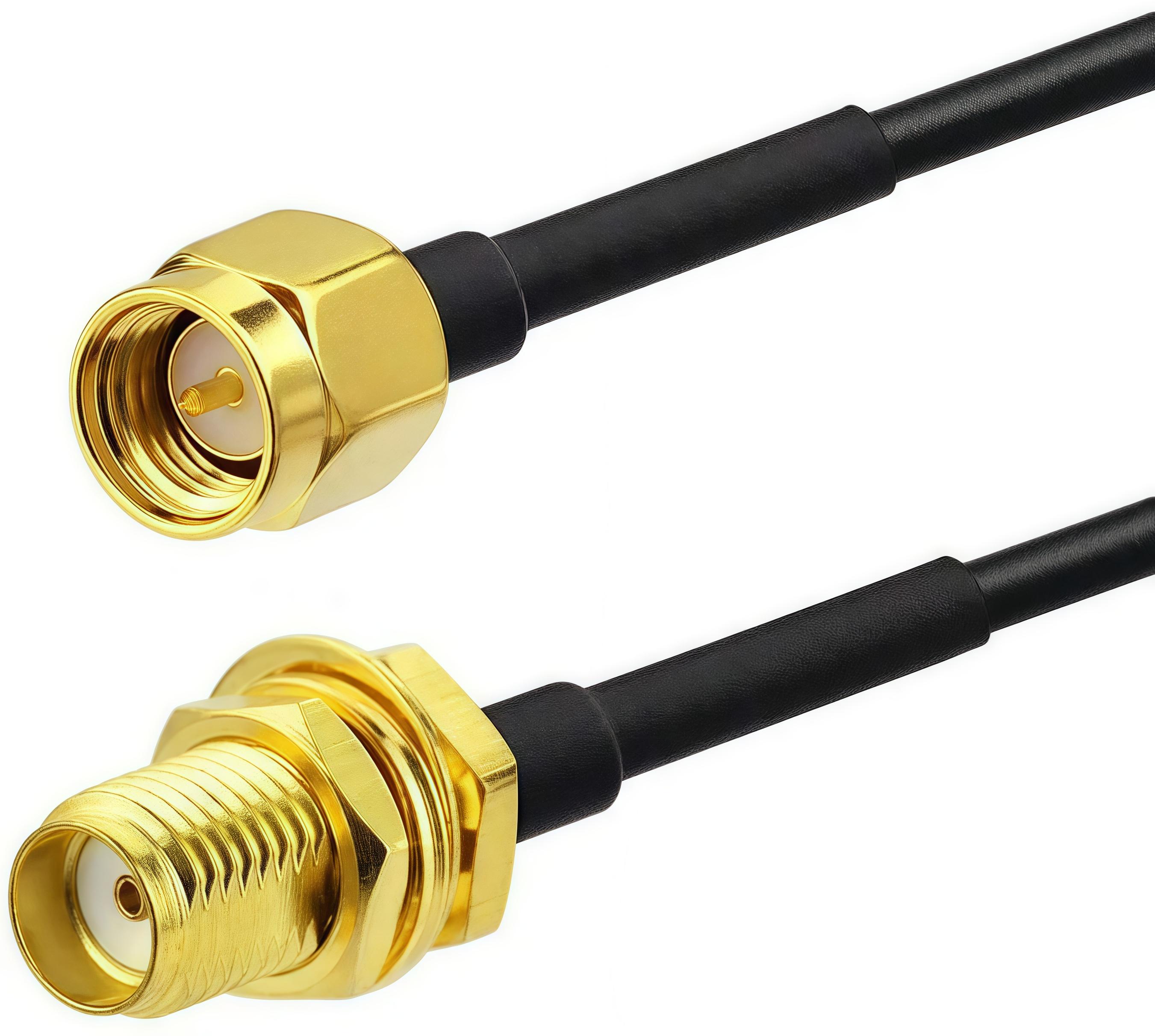 

RP-SMA to SMA Extension Cable - Male to Female Coaxial Feeder Wire for WiFi Antenna/Router/RG174 Network Card 5M