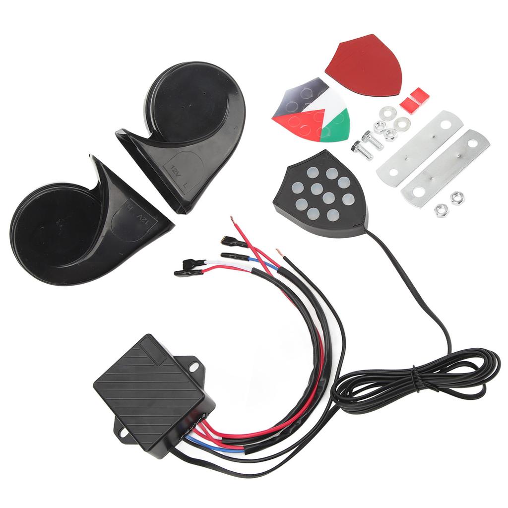 Electronic Horn System 12V 150dB Alarm Sound Remote Control Universal Fit for Car Sedan Truck SUV