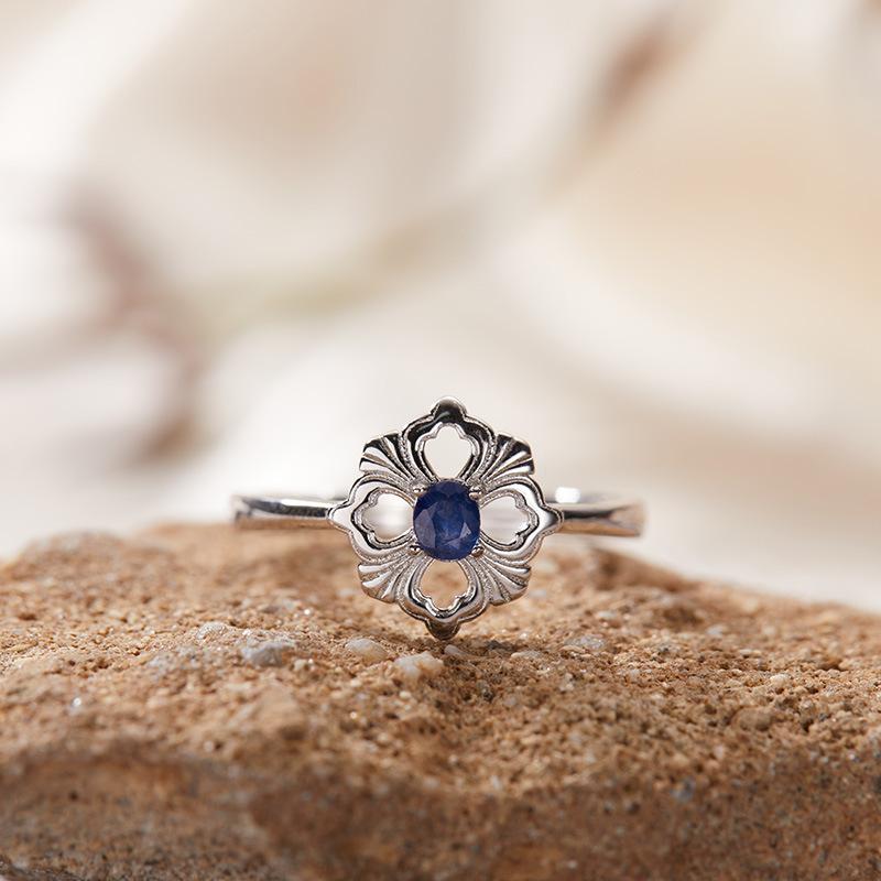 S925 Sterling Silver Natural Colored Treasure Necklace Women'S Niche Light Luxury High-End Set French Retro Brushed Collarbone Chain