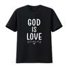 Mens God Is Love T Shirt Christian Faith Family Black X Large Vintage Washed Homme Comfortable Designer Clothes Fashion Casual