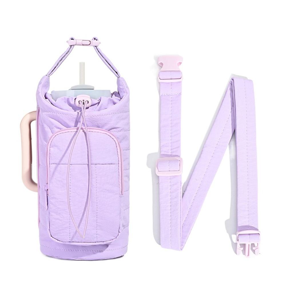 Water-resistant Water Bottle Holder Bag with Strap Portable Insulating Cup Sleeve Large Capacity Sling Purses for Outdoor Sports