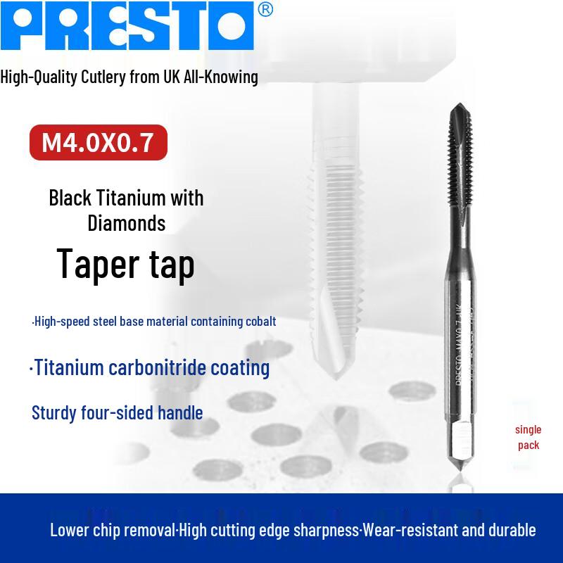 PRESTO Cobalt Black Titanium POT Taper Tap