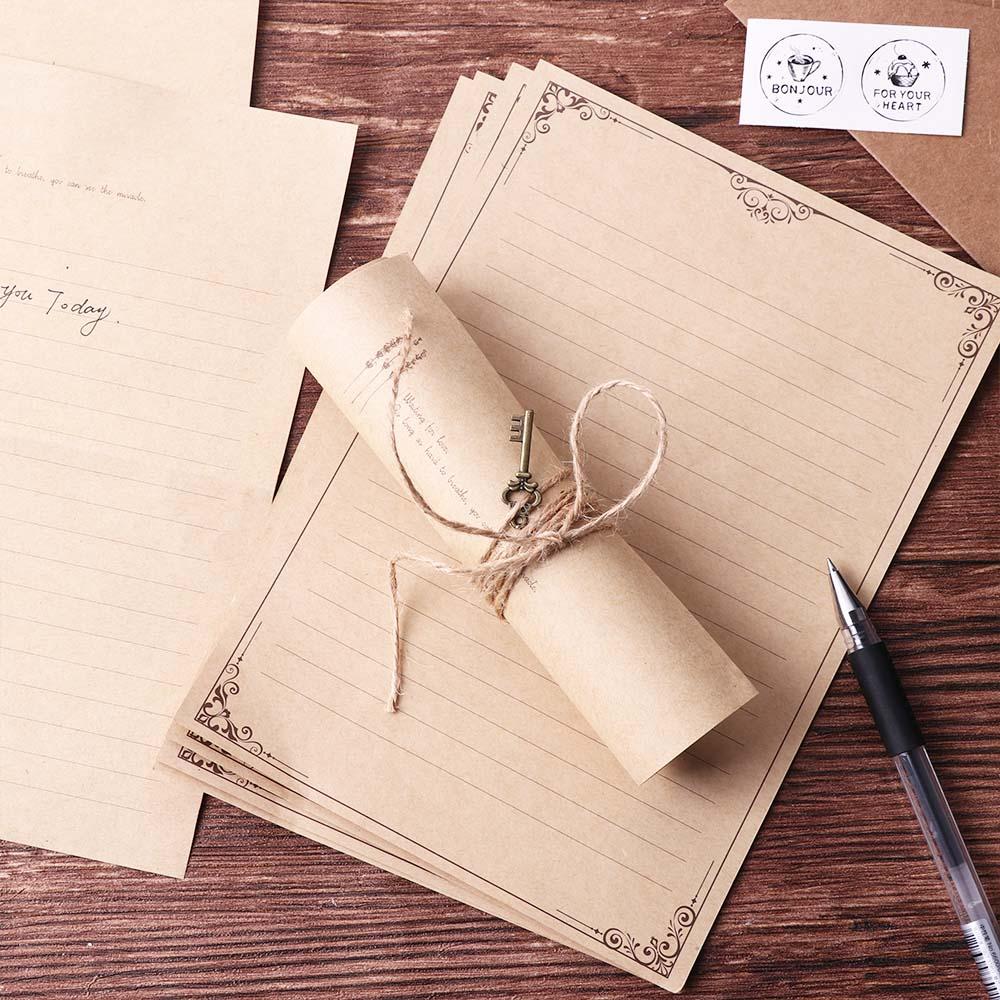 European Style Mailers Set Envelopes Letter Paper Kraft Paper Envelope Writing Paper Letter Pad