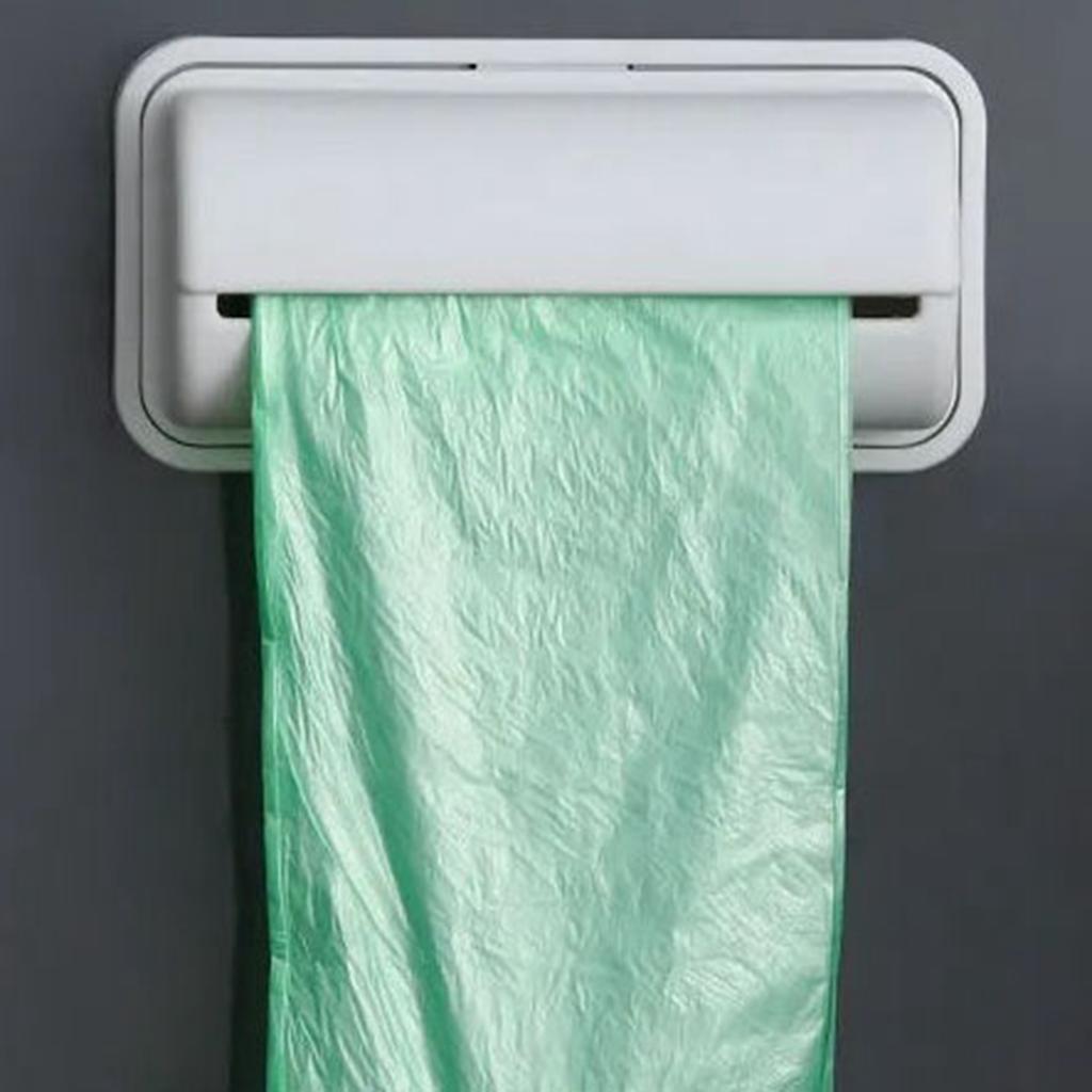 Trash Bag Organizer Plastic Punch Free Wall Mount Garbage Bag Dispenser Holder for Home Kitchen