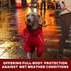 Small Medium Large Dog Raincoat, Waterproof Dogs Rain Jacket, Puppy Side Zipper Reflective Strip Leash Holes Elastic Raincoats