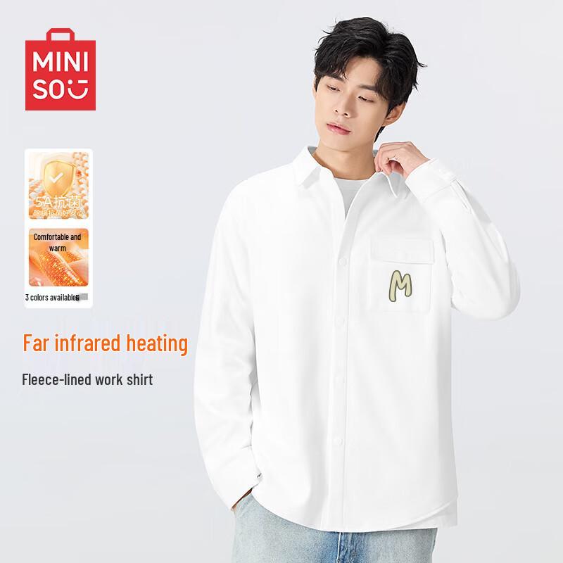 MINISO Men s 5A Antibacterial Thermal Fleece Shirt Jacket 2XL