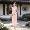 Pink Sleeveless National Style New Chinese Daily Suzhou Long Cheongsam Improved Young 1011 New Women's High Sense