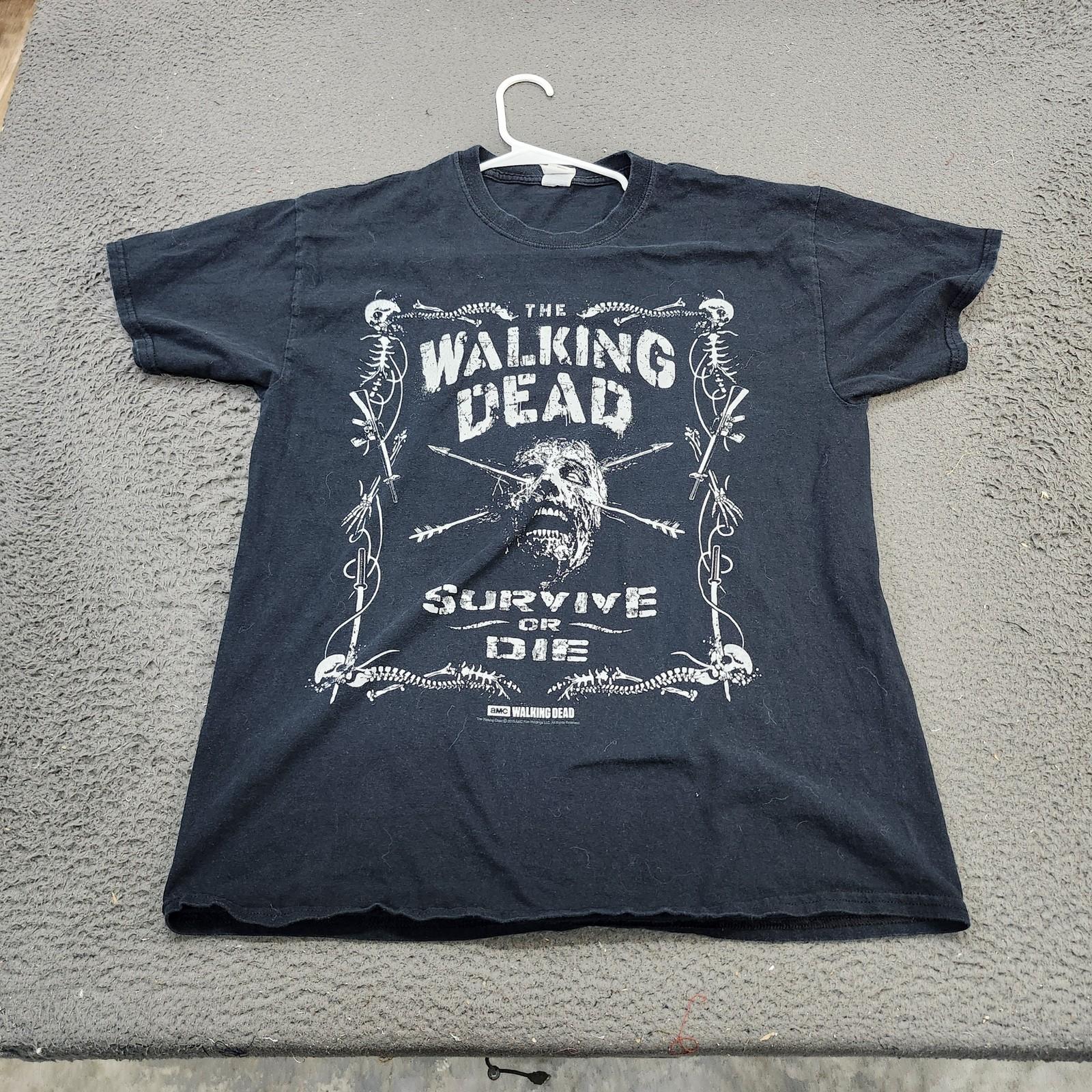 The Walking Dead Shirt Mens L Black Survive Or Die Graphic Tee AMC Gildan Unisex T-Shirt XXXXL