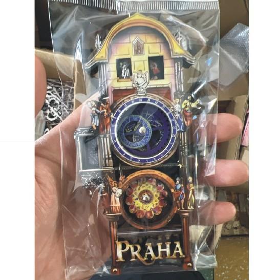 1PC Prague Square Astronomical Clock Gear Rotating Refrigerator Sticker Travel Same Creative Gift Vintage Unique Design