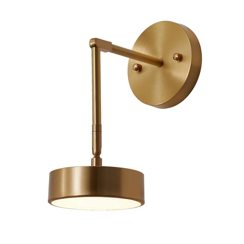 Nordic Led Wall Lamp Bedside Living Room Aisle Lighting Background Sconce Gold Study Bedroom Study Simple Rotating Decor Light