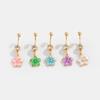Süßer Sexy Bunter Blume Runde Zirkon Edelstahl Bauchnabelring für Damen Urlaubs Piercing Bauchnabelstecker Körperschmuck