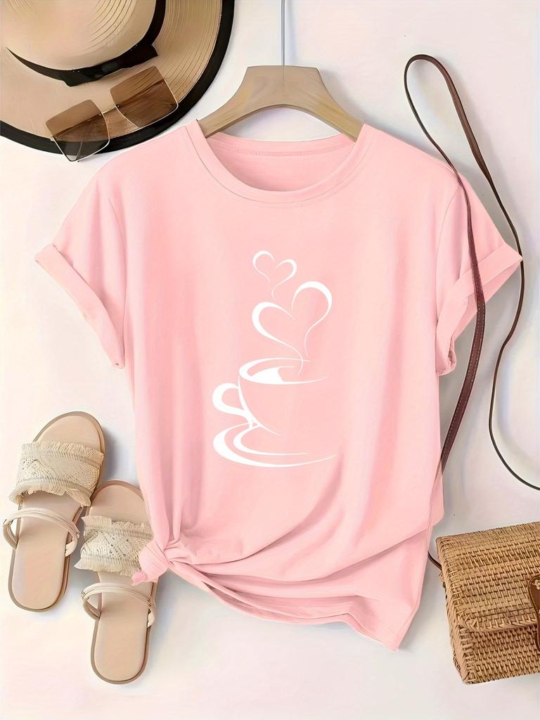 Plus size T-shirt women's tops spring, summer and autumn short-sleeved directional print sweatshirt