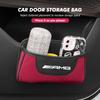 Leather Car Door Storage Box Phone Card Pouch Hanging Organizer For Mercedes Benz AMG W204 W205 W203 W211 W201 W210 W108 W124