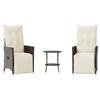 VidaXL 3-piece Bistro Set with Brown Cushions Braided Resin 365674