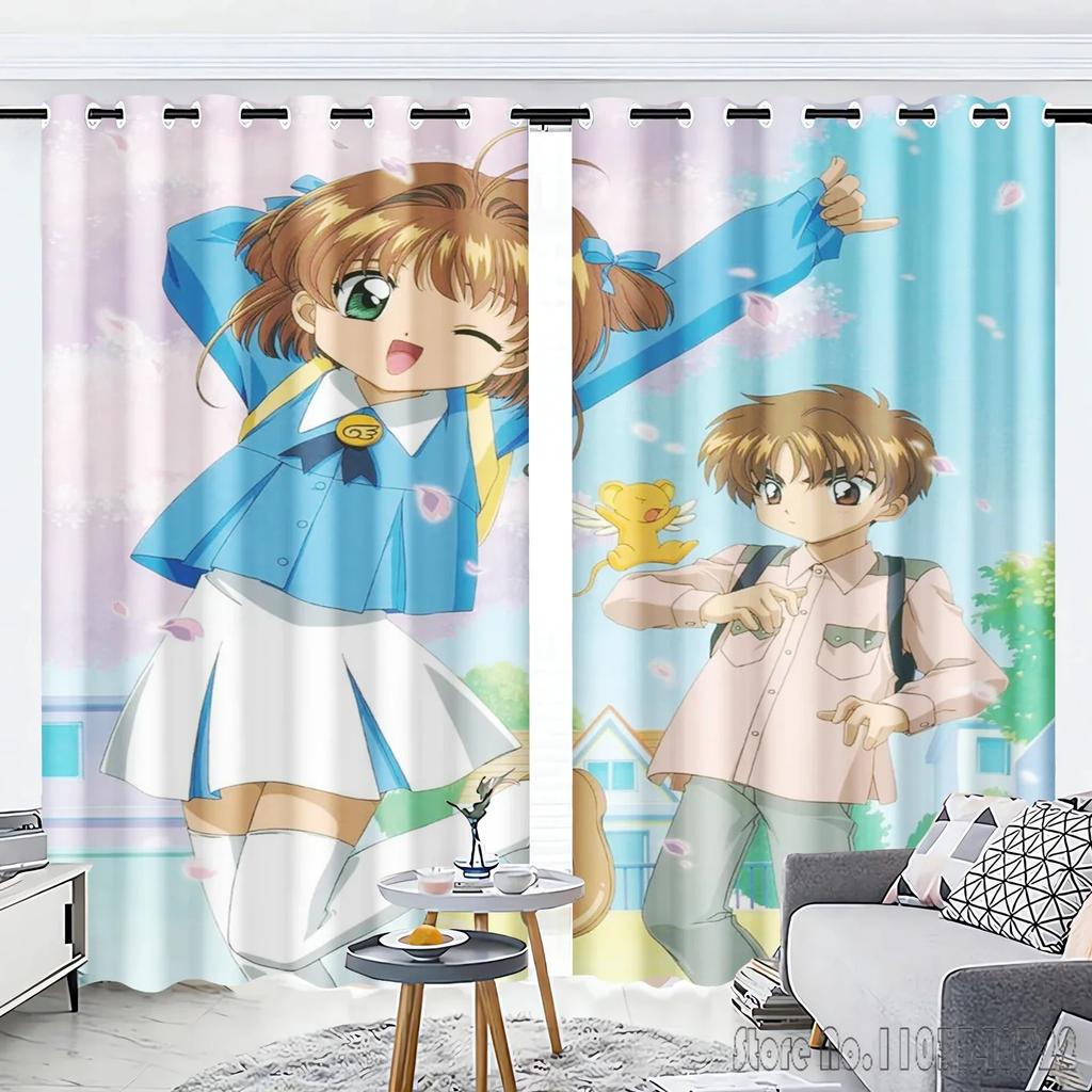 Cardcaptor Sakura Window Curtain 3D Print Blackout Curtains Living Room Bedroom Decor Kids Gift