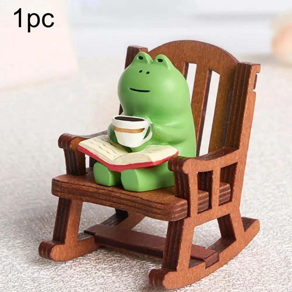 

1 шт. Декоративна фігурка Крісло-гойдалка Жаба Маленька прикраса Офісна настільна прикраса Прикраса центральної консолі автомобіля Вінтажні домашні аксесуари L