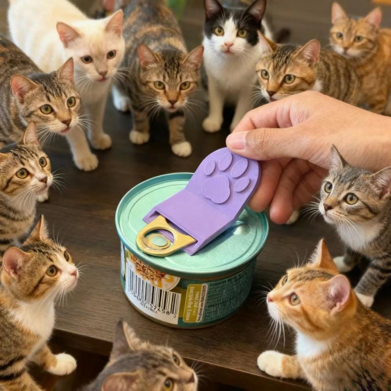 1Pcs Pet Canned Food Opener Non-Slip Grip, Perfect Gift for Pet Lovers, Cute Paw Design