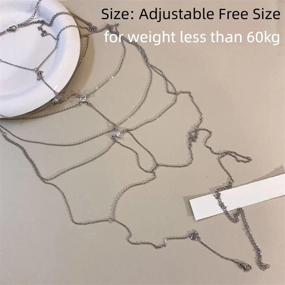 Glitter Rhinestone Bust Chain Multilayer Bikini Chest Chain Body Jewelry Body Chain Jewelry  Women