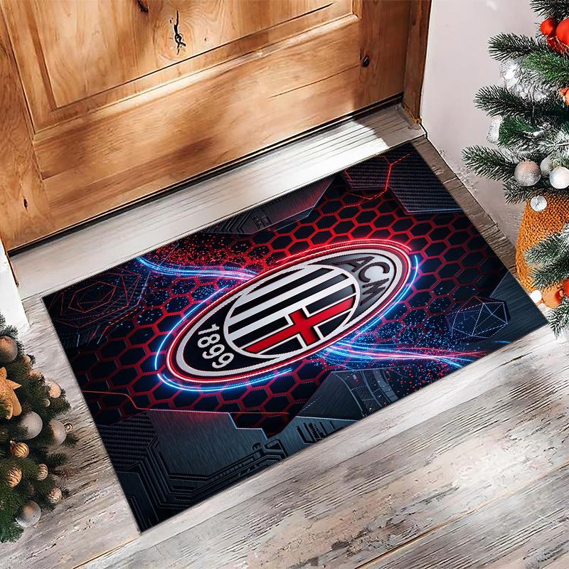 AC Milan Printed Flannel Area Rug Non Slip Soft Polyester Floor Carpet Indoor Decor Mat for Bedroom Living Room Sofa Game Room Home Decoration