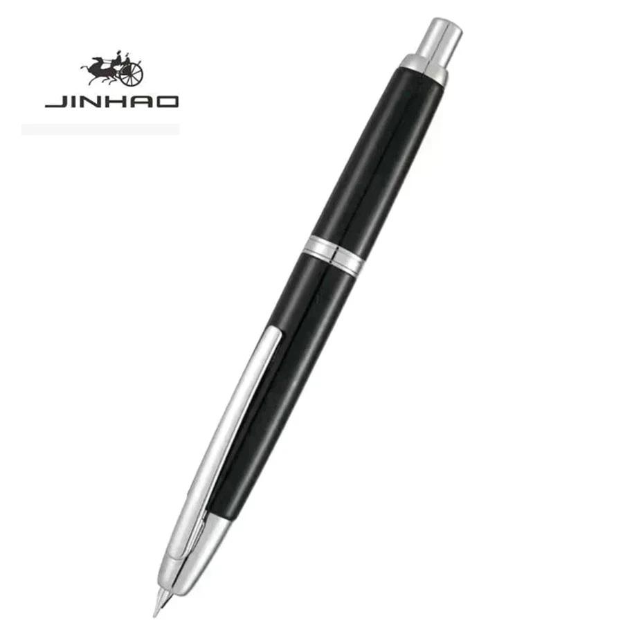 JINHAO 10 Druck-Einziehbare Füllfederhalter EF/F Feder Handpoliert Rosa Tinte Stift mit Konverter Büro Schulbedarf A1