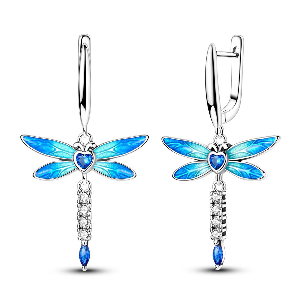 Original 925 Silver Hoop Earrings Butterfly Geometric Star Earrings Stud For Woman Female Girl Fashion Jewelry Girls