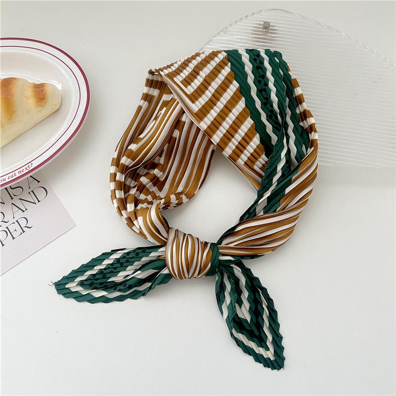 70cm Crumpled Scarf Kerchief Print Square Scarves Women DIY Hair Band Ribbon Headscarf Bandanas Headband Neck Wraps Neckerchief