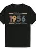 Vintage 1956 Limited Edition Graphic T-shirt - Black Retro Casual Short Sleeve Round Neck