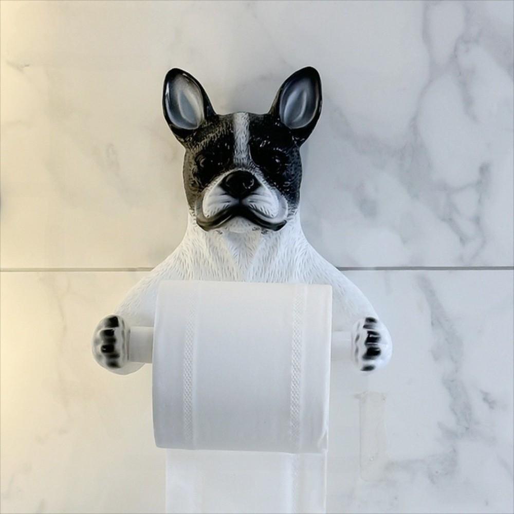 Dispenser Dog Toilet Roll Holder 3D Dog Shape Wall Mounted Roll Rack  Restroom