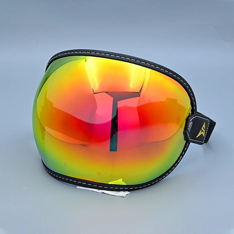 Retro Motorcycle Goggles Bubble Visor Outside Riding UV Protection Windshield Colorful Vintage for Half Face Helmets