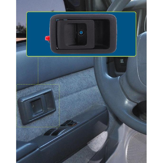 LUJUNTEC Interior Door Handles Driver Passenger Side Replacement for 2001-2004 for Toyota Tacoma Texture Black(2pcs)