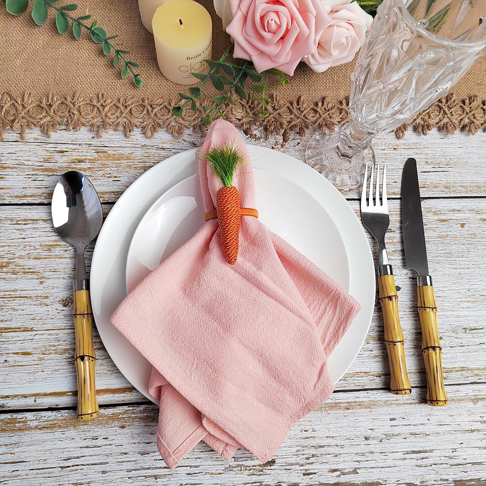 Tischdecken-Servietten mit gesäumten Kanten Stoffservietten 100% Rohbaumwolle Falten nach dem Waschen Großartig für Küche Hochzeit Deko