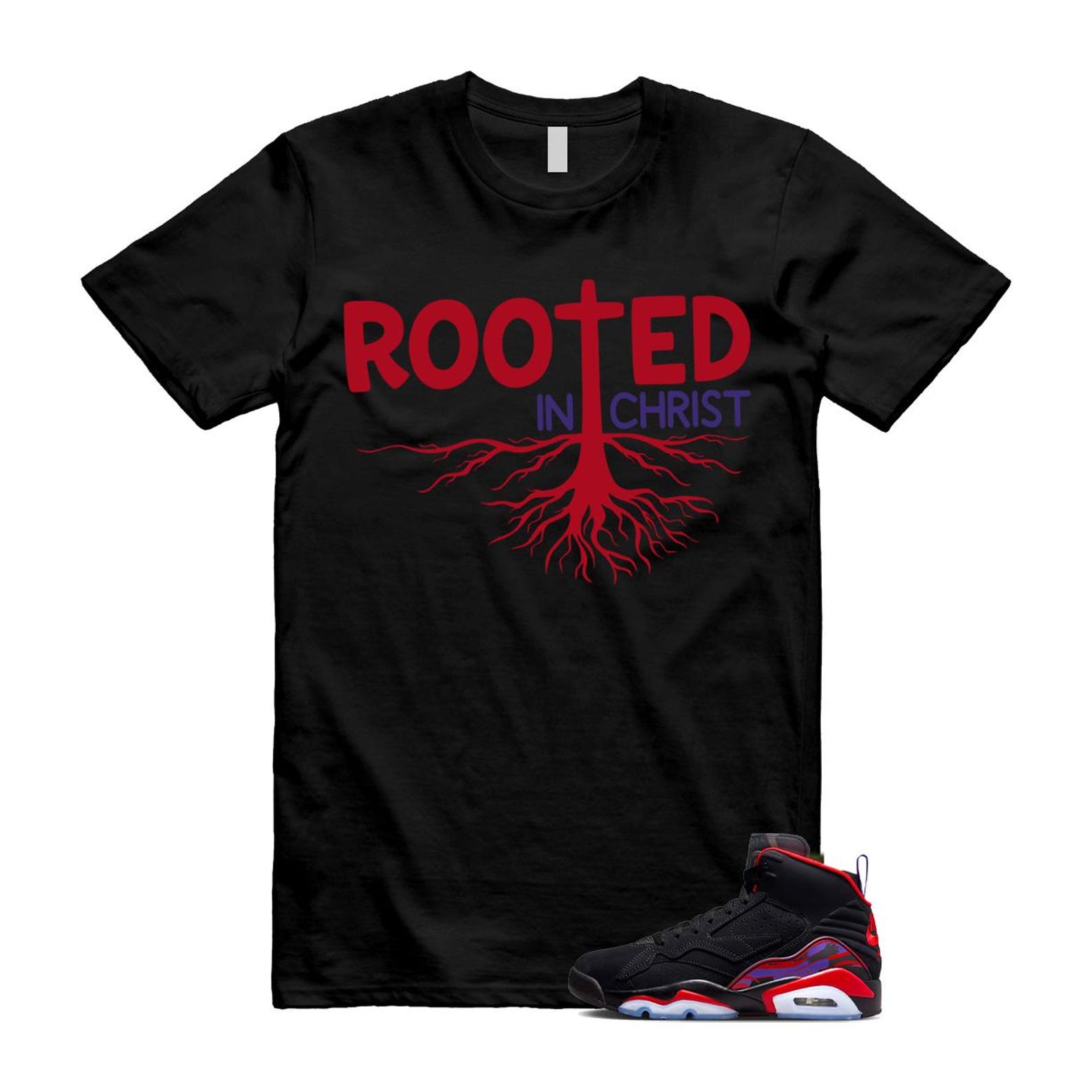 MVP Raptors 678 Black Red Purple T Shirt Match ROOTED 2XL