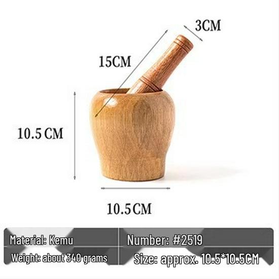 

Kemu Solid Wood Garlic Masher: Durable Wooden Grinder for Mashing Garlic and Chili