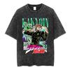 Jolyne Cujoh Stone Ocean Vintage Washed T Shirt Anime Jojo Bizarre Adventure T-shirts Casual Cotton Short Sleeve T Shirts Unisex