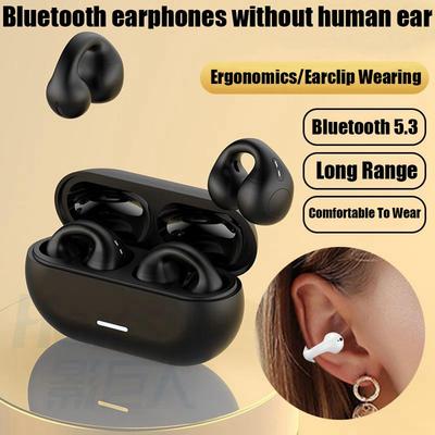 Auricolari Bluetooth 5.3 a conduzione ossea Orecchino Cuffie senza fili Cuffie impermeabili TWS Auricolari sportivi Gancio per l'orecchio con microfono