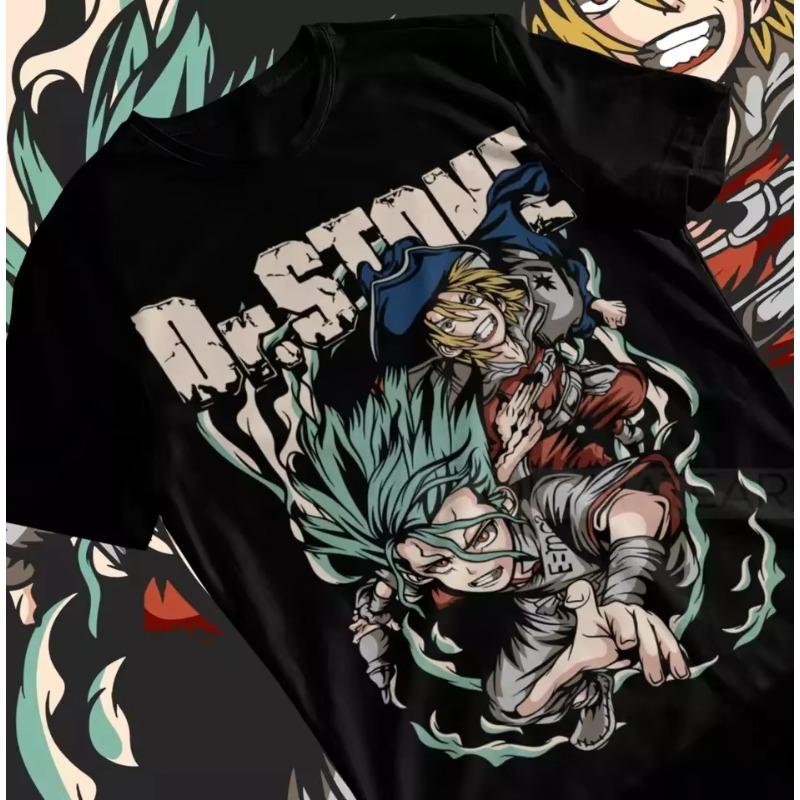 

Dr.Stone Suika Футболка Сэнку Исигами Тайдзю Оки Рюсуй Аниме Черная Подарочная Футболка 2025SS Аниме Футболка Повседневная Хлопковая Оверсайз Футболка 2XL