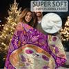 1pc 60x80 Inch Retro Sloth & Floral Print Blanket - Soft 100+ Thread Count All-Season Throw for Bedroom, Living Room, Office