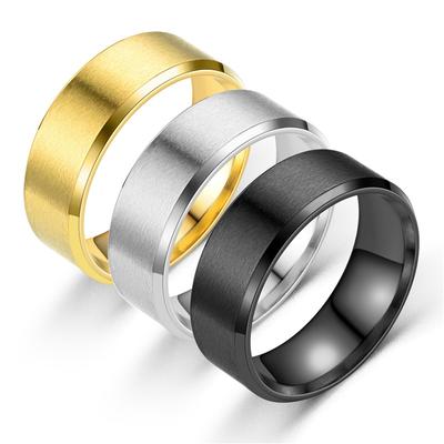 Stainless Steel 8mm Matte Glossy Ring Men 'S And Women 'S Matte Glossy Ring