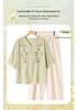 Elegant Summer Cotton Linen Set: Stylish 2026 Short-Sleeved Top for Middle-Aged and Elderly Women's Fashion