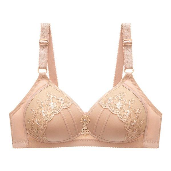 Fashion Women's Large Size Deep V Thin Adjustable Women's Bra Sexy Embroidered Comfort Bra Push Up No Wire Bra