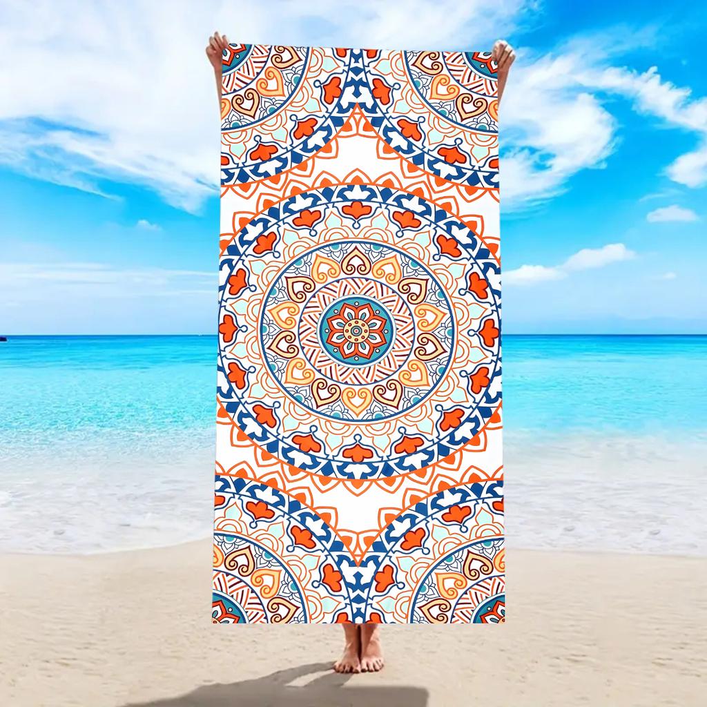 1pc Bohemian Beach Towel, Quick Drying Absorbent Soft Swimming Towel, Sports Towel, Sand Proof Multifunctional Beach Towel