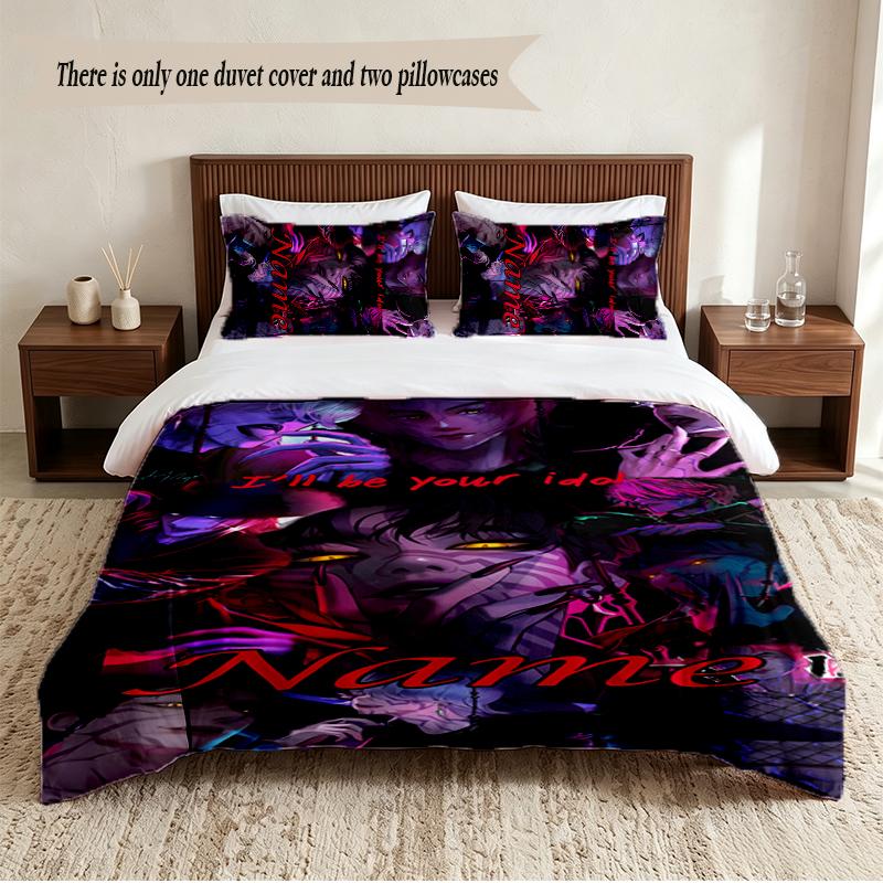 SAJA BOYS Personalized Custom Name 3‑Piece Bedding Set Soft Duvet Cover Set For Bedroom Home Decor