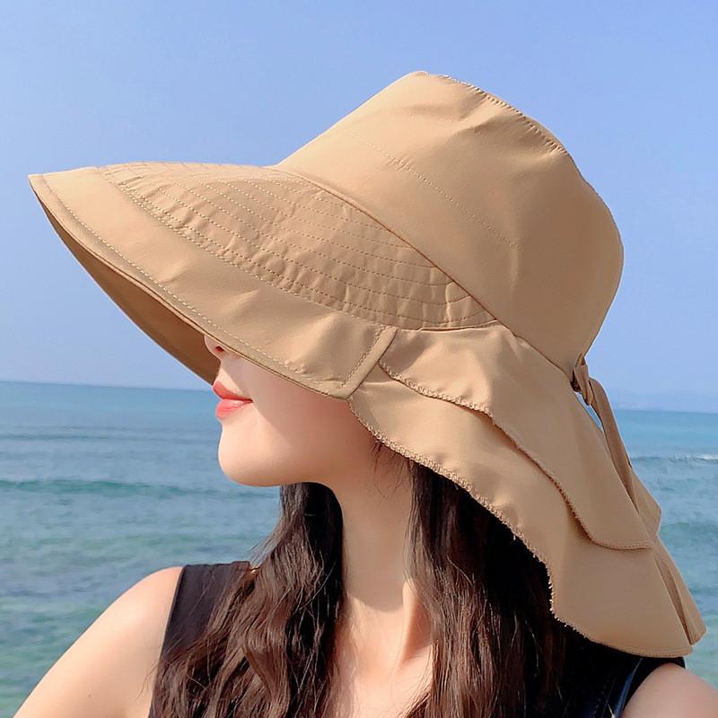Outdoor Sun Hat For Women Summer Wide Brim Uv Sunshade Cap With Neck Protection