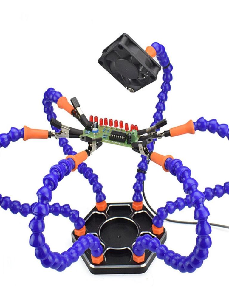 Six-Claw Multi-Functional Aluminum RC Model FPV Soldering Iron Stand Clip Tool